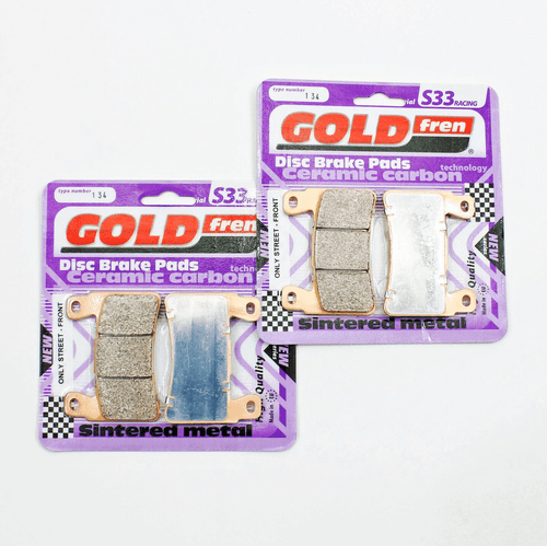 Brake Pad Set Racing for Both Front Calipers GoldFren S33-134 EBC Equiv FA296