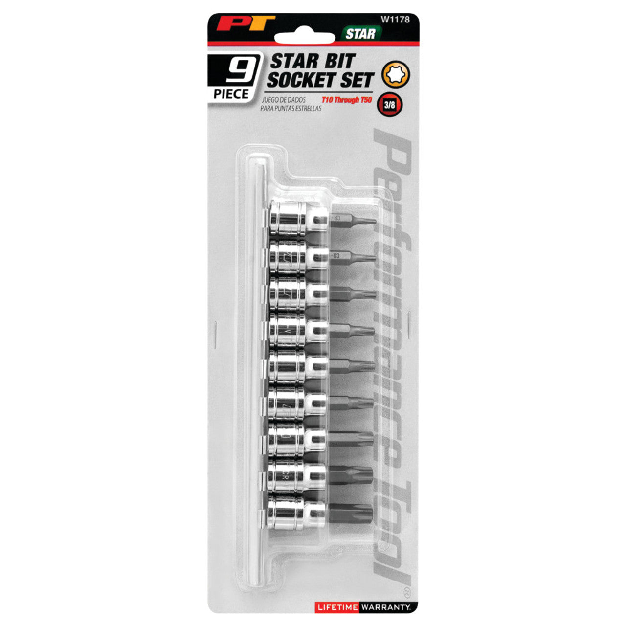 Performance Tool Star Bit Socket Set - 9 Pc