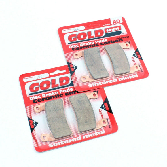 Brake Pad Set for both Front Calipers GoldFren AD-134 2 Pair EBC Eq FA296 FA265