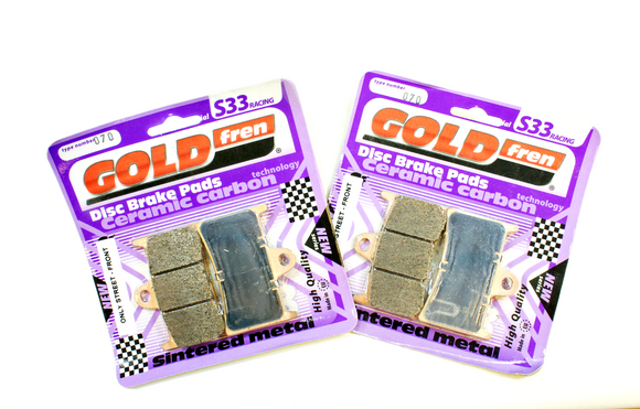 Brake Pads Racing Goldfren S33-070 Front 2 Calipers EBC Eq FA 168 FA252 FA380