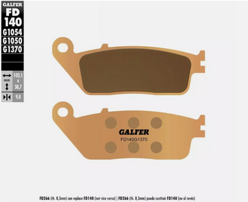 Galfer FD140G1370 Front Sintered Brake Pads (EBC FA196)