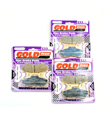 Brake Pad Set Sintered Frontx2 + Rear 3 Pair GoldFren S33-049 EBC Equiv FA69/2