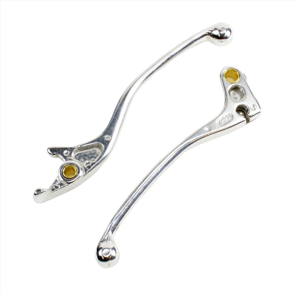 Brake & Clutch Levers Set for select Honda models - Silver Lightweight Aluminum