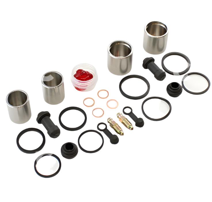 Brake Caliper Seal Kit with Stainless Piston for 1989-2000 Honda Goldwing 1500:GL1500A Aspencade - Front - for 2 Calipers - 0