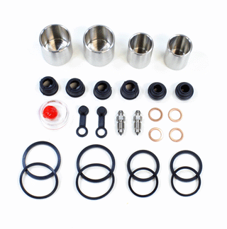 Brake Caliper Seal Kit with Stainless Piston for 1984-1987 Honda Goldwing 1200:GL1200I Interstate - Front - for 2 Calipers