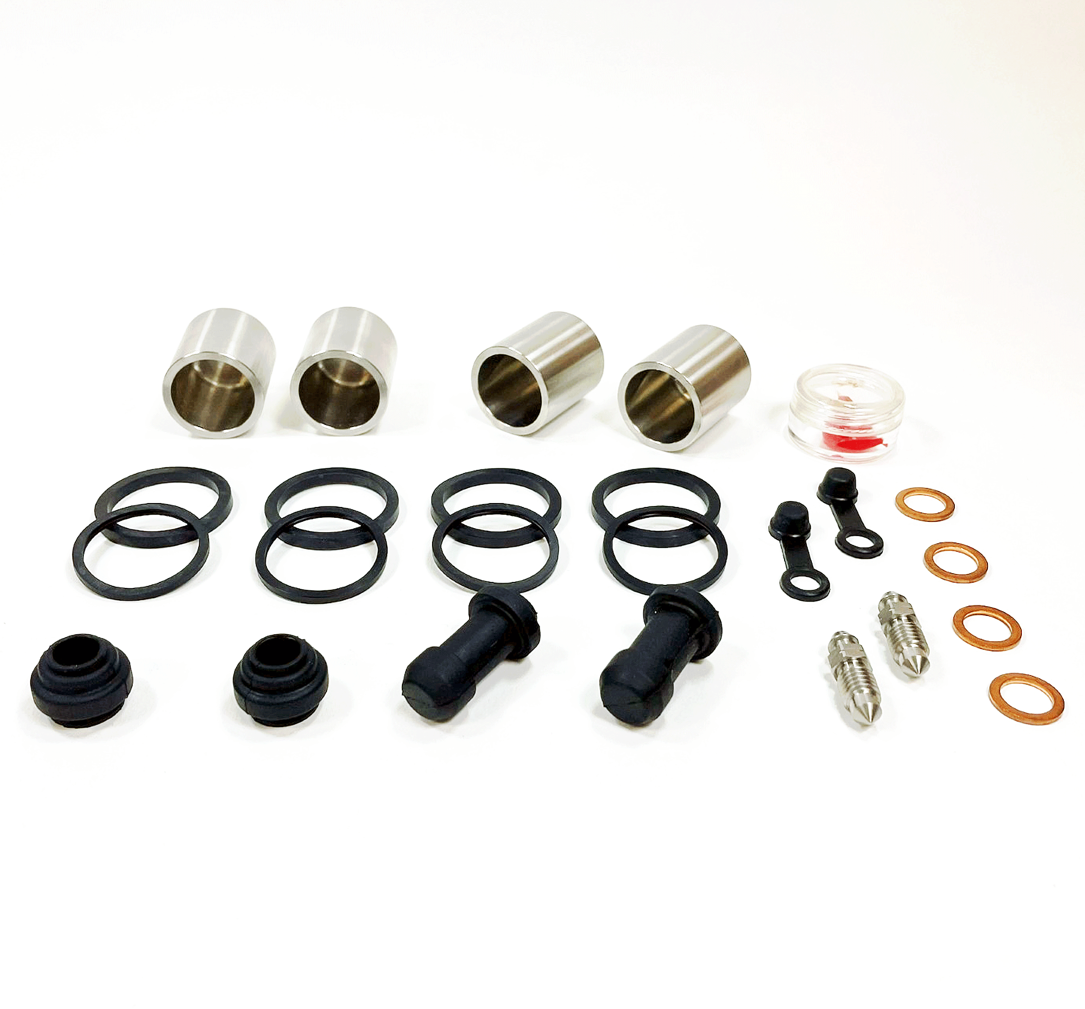 Brake Caliper Seal Kit with SS Piston for 1989-1998 Honda PC800:Pacific Coast - Front - for 2 Calipers - 0