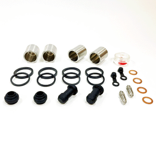 Brake Caliper Seal Kit with SS Piston for 1989-1998 Honda PC800:Pacific Coast - Front - for 2 Calipers