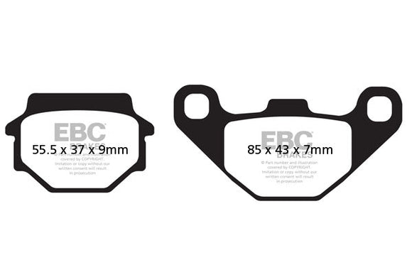 EBC Organic Brake Pads Set for 1994-2009 Kawasaki EX 500R NINJA Front Rear