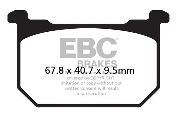 EBC Organic Brake Pads 2 Pair FA68 for select Kawasaki models