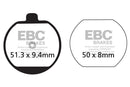EBC Organic Brake Pads 2 Pair FA73 for select Kawasaki models-2