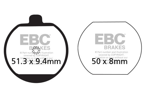EBC Organic Brake Pads 2 Pair FA73 for select Kawasaki models