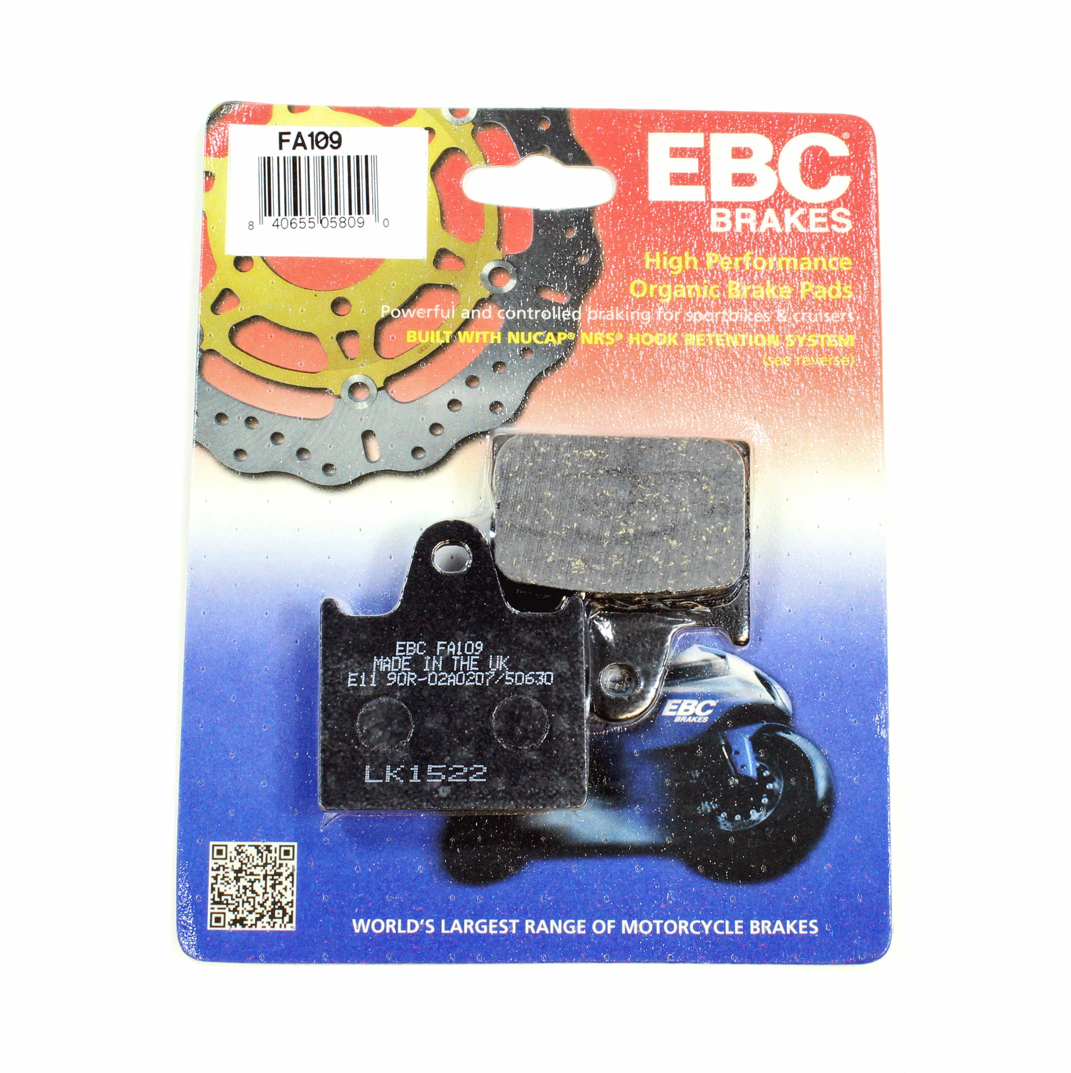 EBC Brake Pads Organic for 1985-1986 Honda Interceptor 1000:VF1000R-Rear