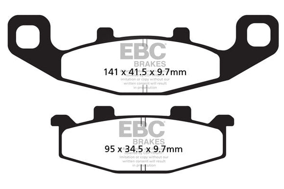 EBC Organic Brake Pads 2 Pair FA129HH+FA141 for select Honda models