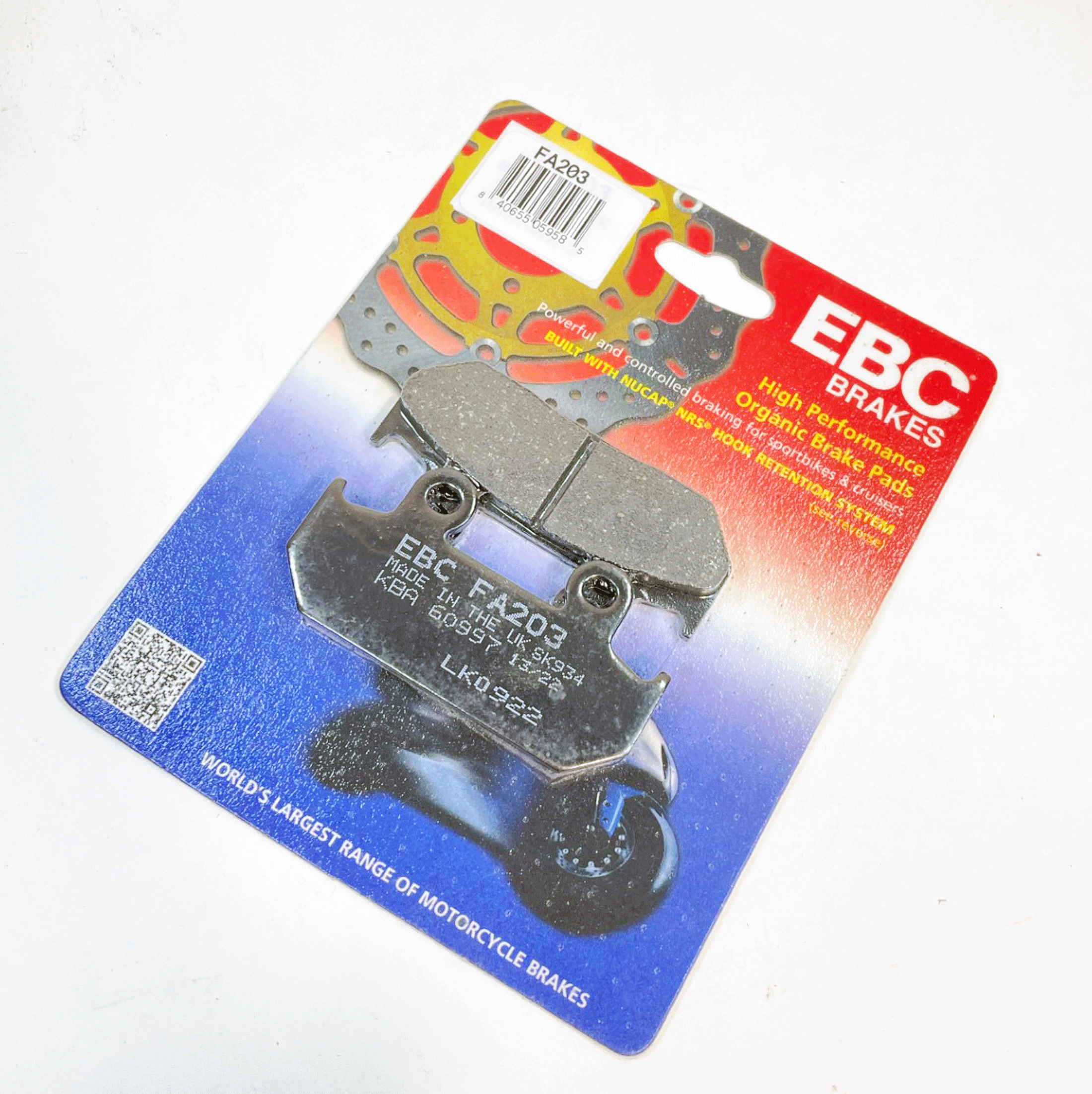 EBC Brake Pads Organic for 1991-1994 Honda CBR600F2-Front - 0