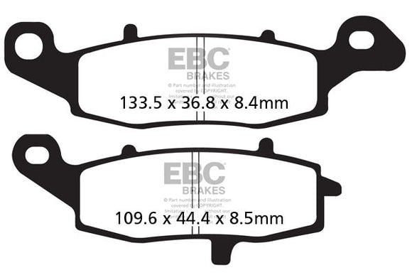 EBC Organic Brake Pads 2 Pair FA229+FA231 for select Kawasaki Suzuki models