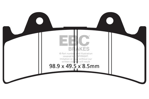 EBC Brakes Sintered Brake Pad FA243HH For Jaybrake Calipers J-Six (6 Piston)