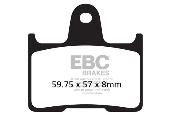 EBC Organic Brake Pads FA254 1 Pair with Pins for select Harley Suzuki Kawasaki