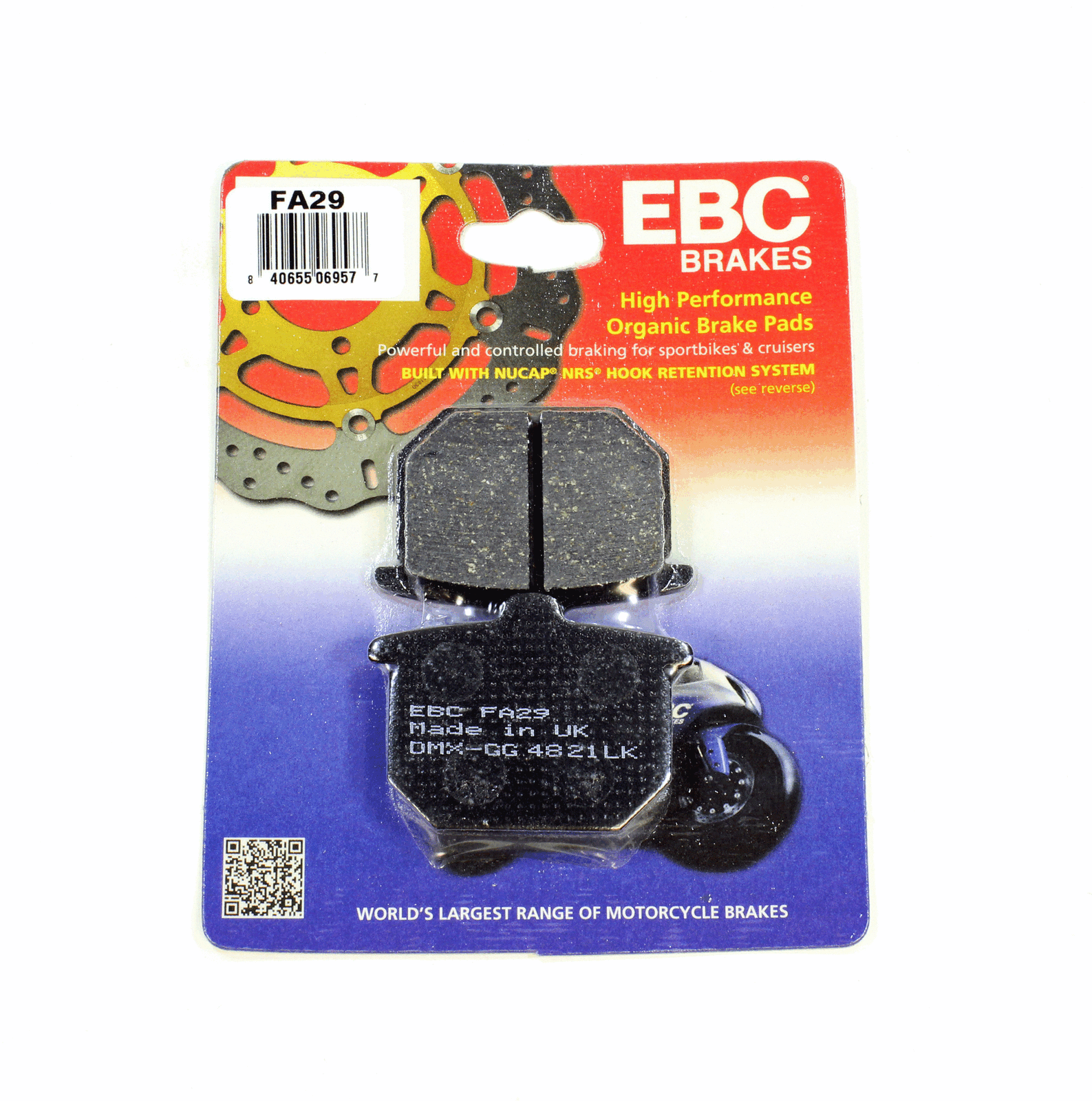 EBC Brake Pads Organic for 1981 Honda Goldwing 1100:GL1100-Front + Rear