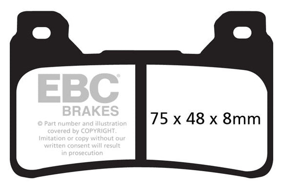 EBC Sintered Brake Pad Set - 2 Pair FA390HH for select Honda CB/CBR1000 CBR600