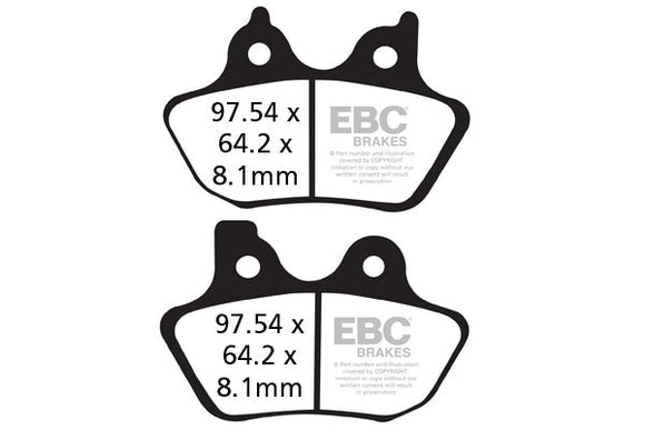 EBC Sintered Brake Pad Set - 2 Pair FA400HH for select Harley Davidson models