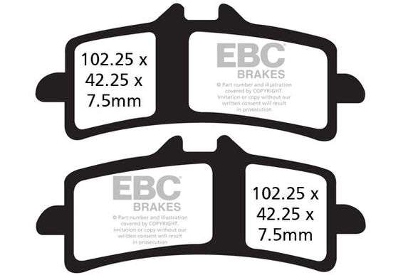 EBC Sintered Brake Pads and Caliper Pad Pins Front for select Suzuki models