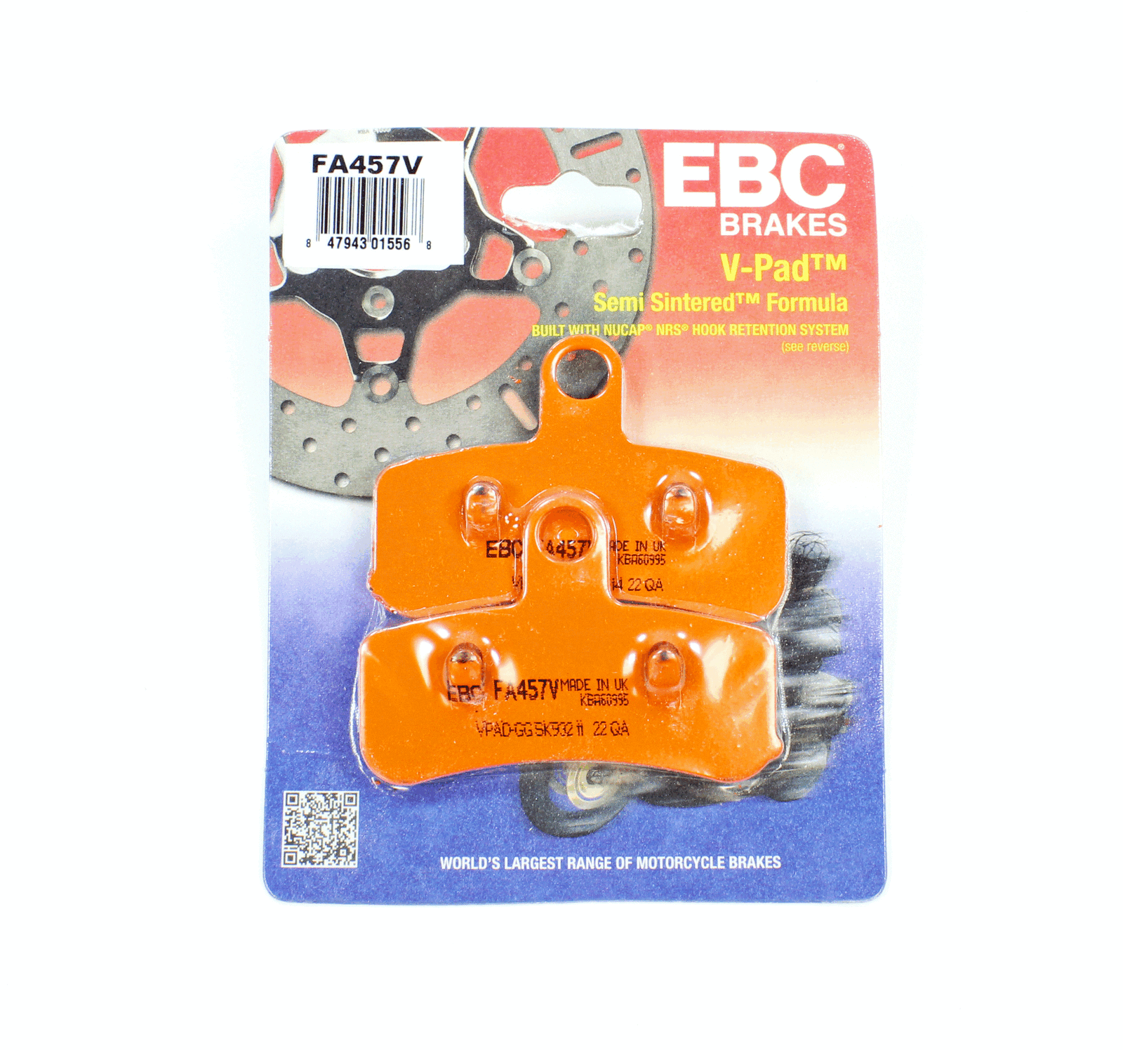 EBC Semi-Sintered Brake V-Pads for 2012-2016 Harley-Davidson Switchback-Front