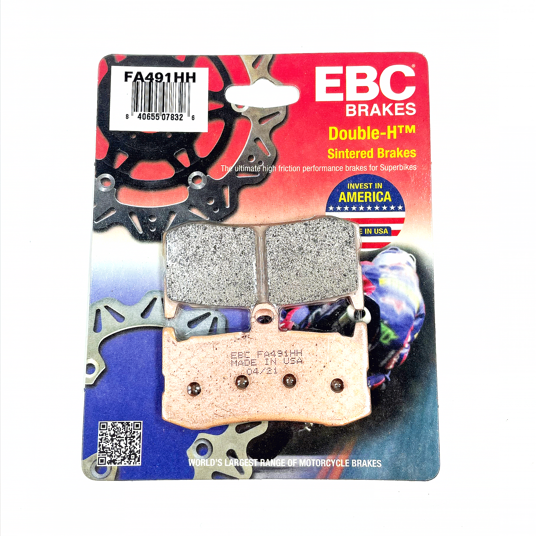 EBC Brake Pads Sintered for 2015 Triumph Street Triple 675- Front- 1 Caliper