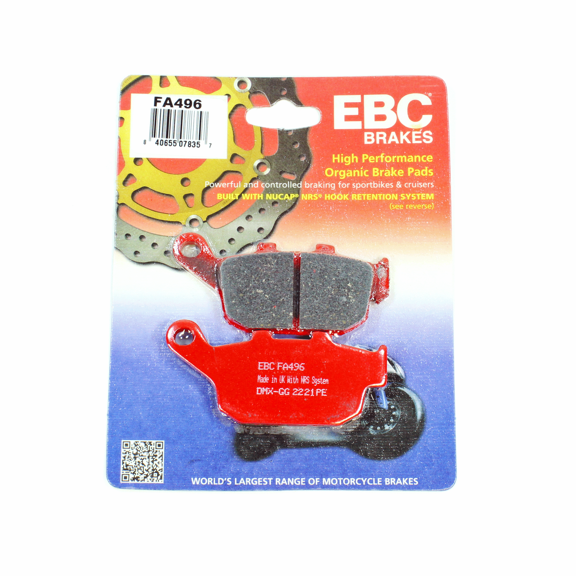 EBC Brake Pads Organic for 2018-2020 Honda CB650F:Non ABS-Rear