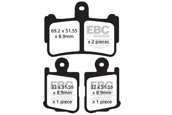 EBC Sintered Brake Pads 2 Pair FA499/4HH for select Honda models