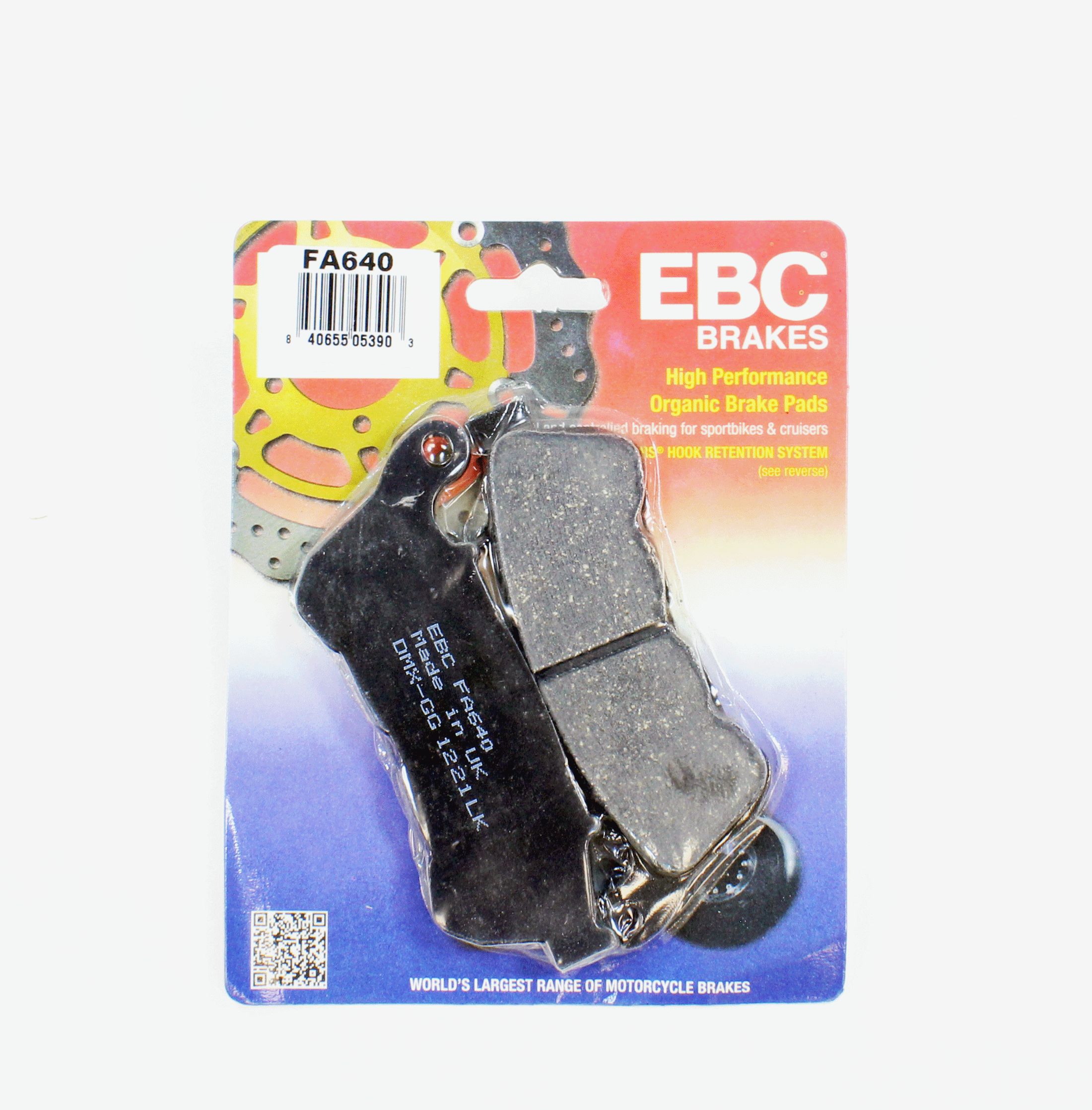 EBC Brake Pads Organic for 2014-2021 Harley-Davidson Sportster 1200: Custom XL1200C-Front