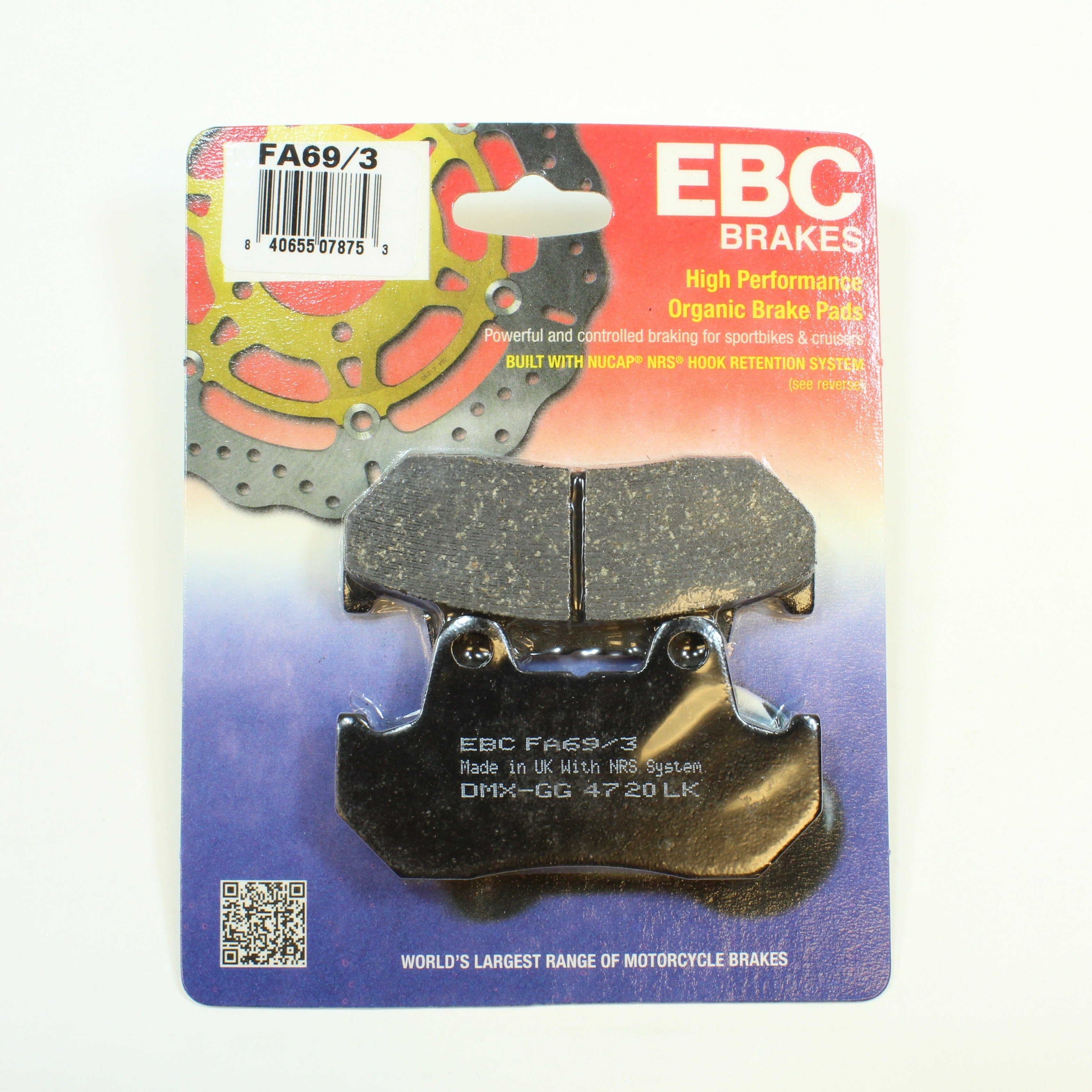 EBC Brake Pads Organic for 1987-1990 Honda CBR600F-Rear