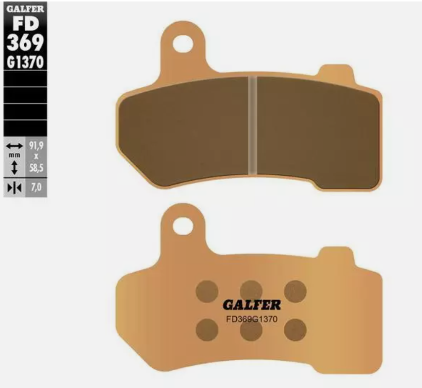 Galfer HH Sintered Ceramic Front Brake Pads for 2006 Harley-Davidson V-Rod:VRSCA-Front Rear - Only fits models with Brembo caliper.