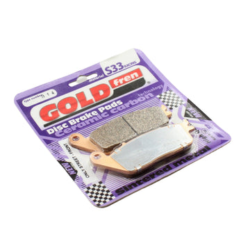 GoldFren Brake Pads S33 Ceramic for 1994-2008 Honda Shadow VLX 600:VT600C-Front - 0