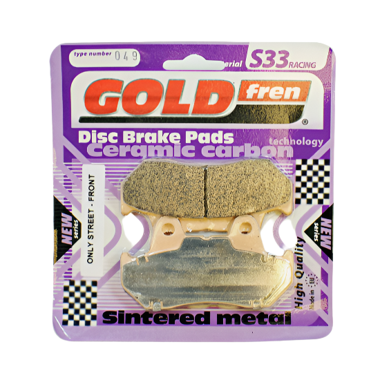 GoldFren Brake Pads S33 Ceramic Carbon for 1982-1983 Honda Goldwing 1100:GL1100I Interstate-Rear