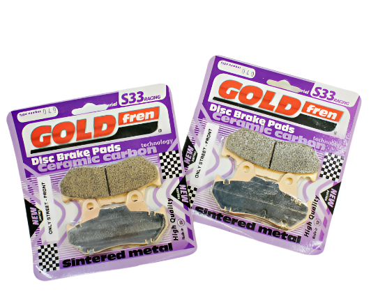 GoldFren Brake Pad Set S33 Ceramic Carbon for 1982-1983 Honda Goldwing 1100:GL1100I Interstate-Front