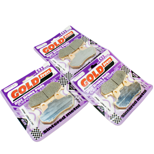 GoldFren Brake Pad Set S33 Ceramic Carbon for 1982-1983 Honda Goldwing 1100:GL1100I Interstate-Front/Rear