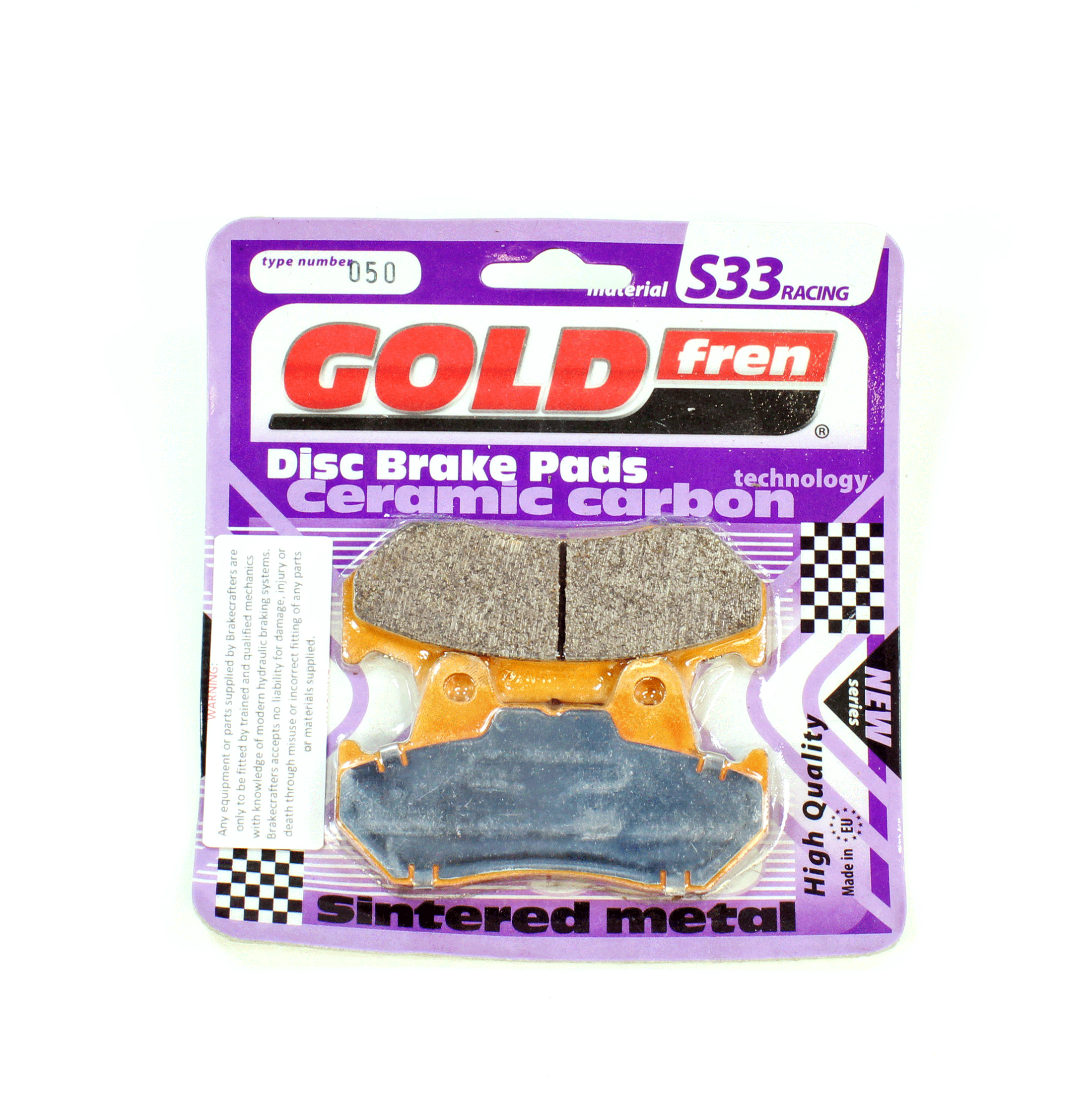 GoldFren Brake Pads S33 Ceramic Carbon for 1982-1983 Honda Goldwing 1100:GL1100A Aspencade-Rear