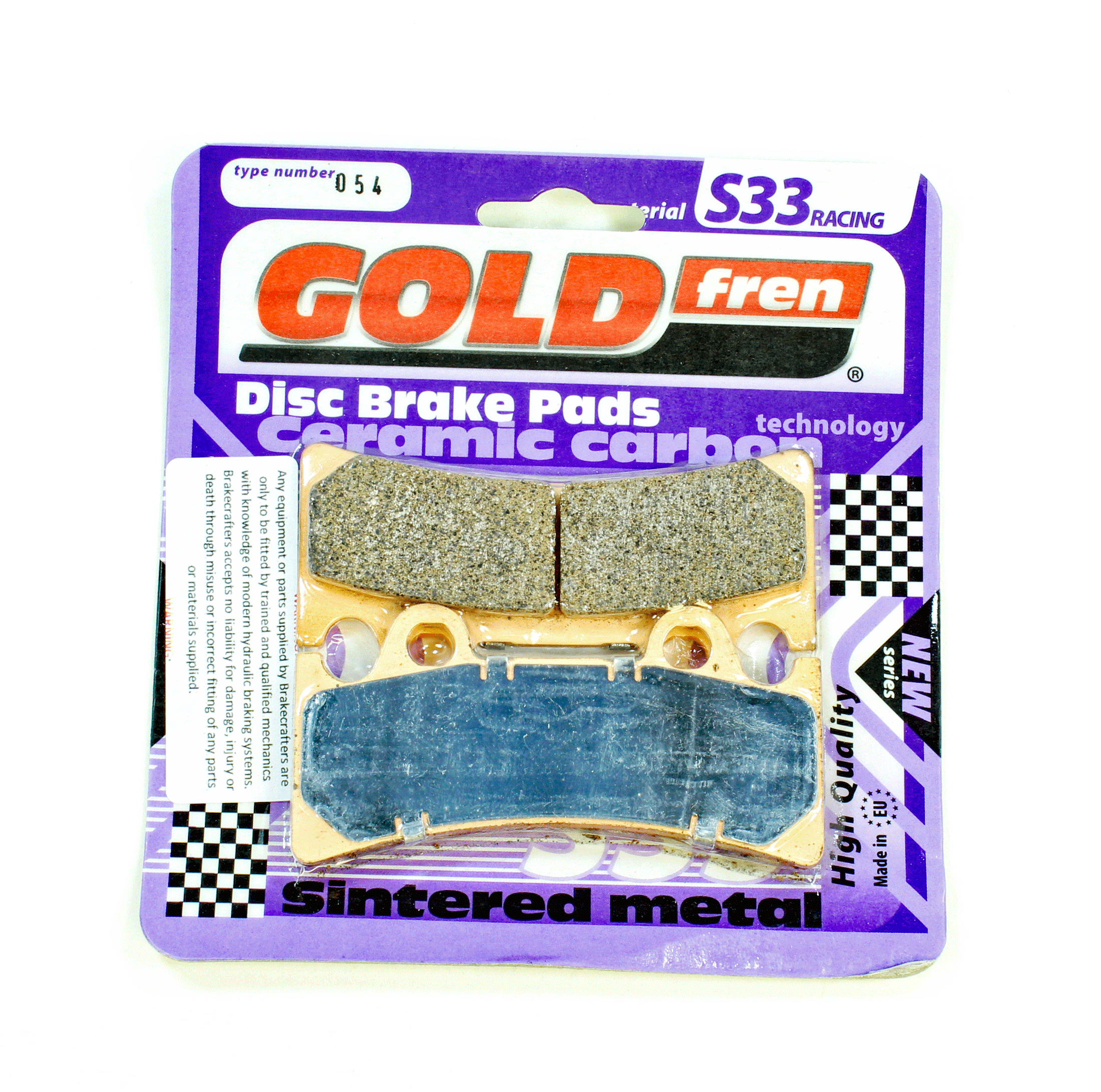 GoldFren Brake Pads S33 Ceramic Carbon for 1994-1996 Yamaha FZR1000-Front