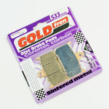 GoldFren Brake Pads S33 Ceramic Carbon for 2002-2007 Honda CB900F:919-Front - 0