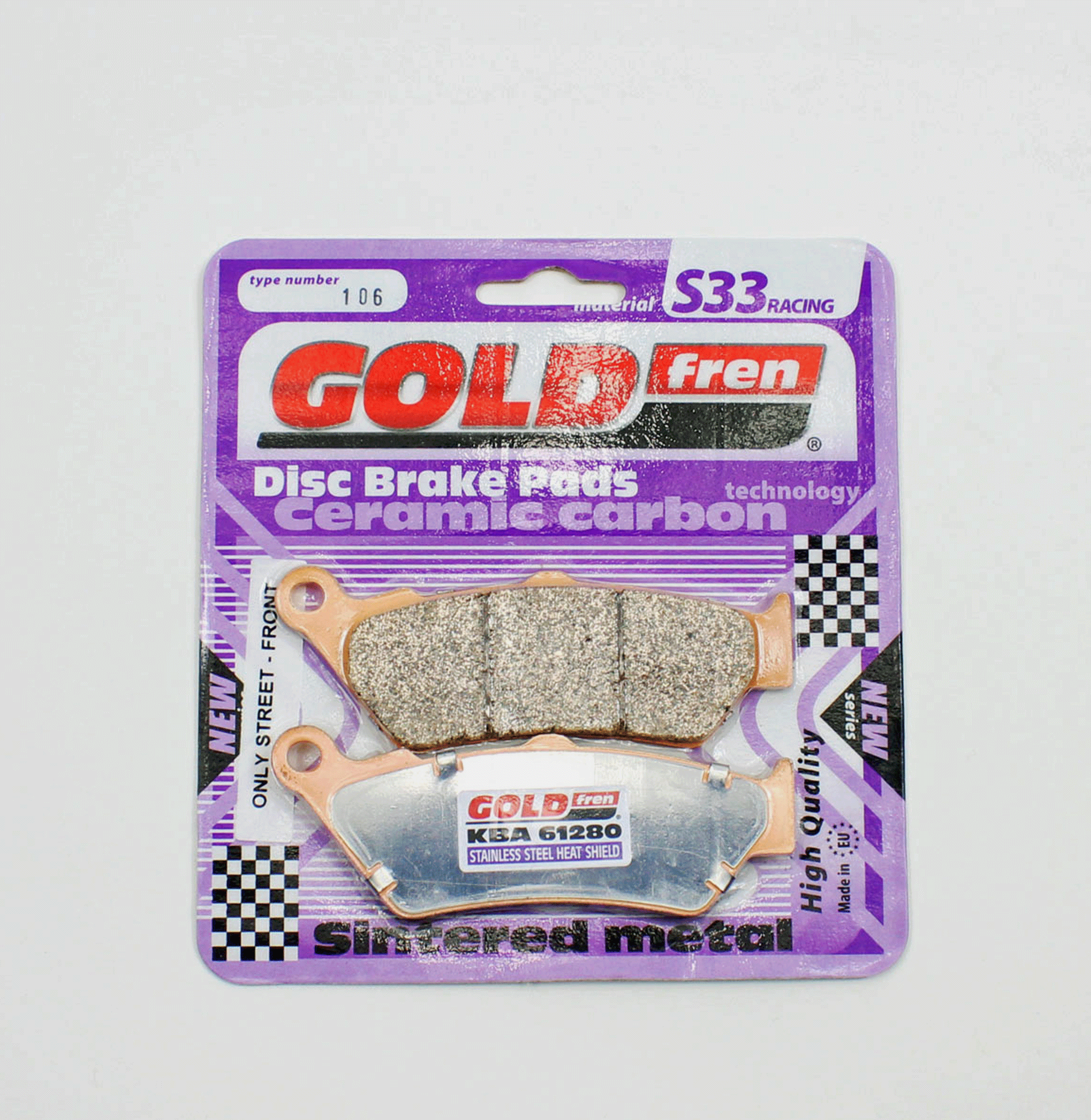 GoldFren Brake Pads S33 Ceramic Carbon for 2007-2009 Triumph Rocket III:Classic Tourer -Front - 1 Pair