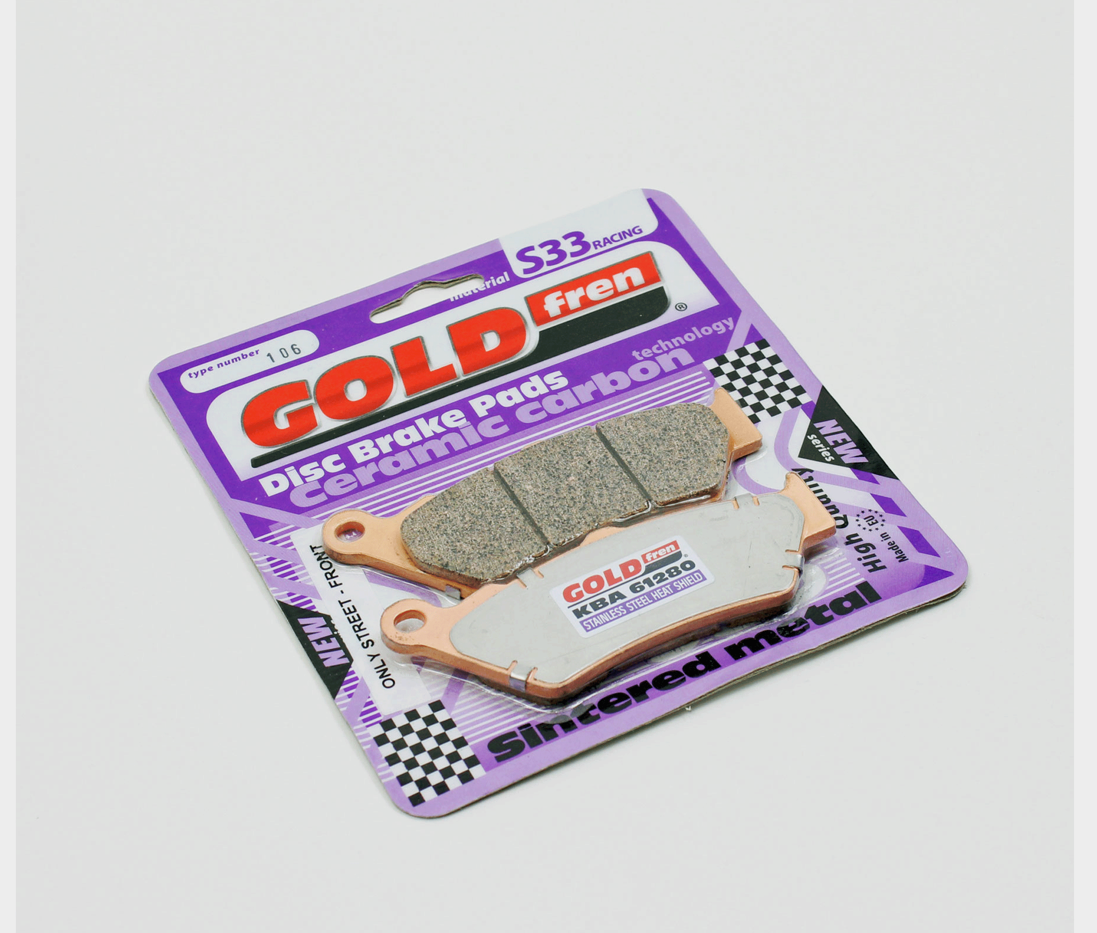 GoldFren Brake Pads S33 Ceramic Carbon for 2007-2009 Triumph Rocket III:Classic Tourer -Front - 1 Pair - 0