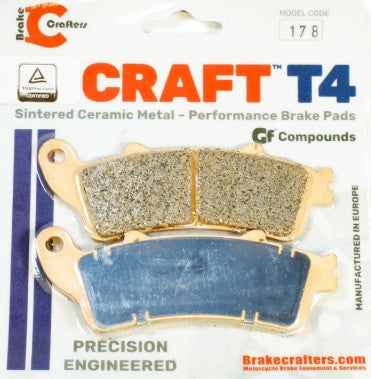 T4-178 Ceramic Brake Pads for Select Honda & Victory Models FA261HH