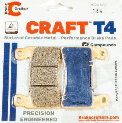 T4-134 Ceramic Brake Pads for Select Harley/Honda/Hyosung Models FA265HH/ FA296HH