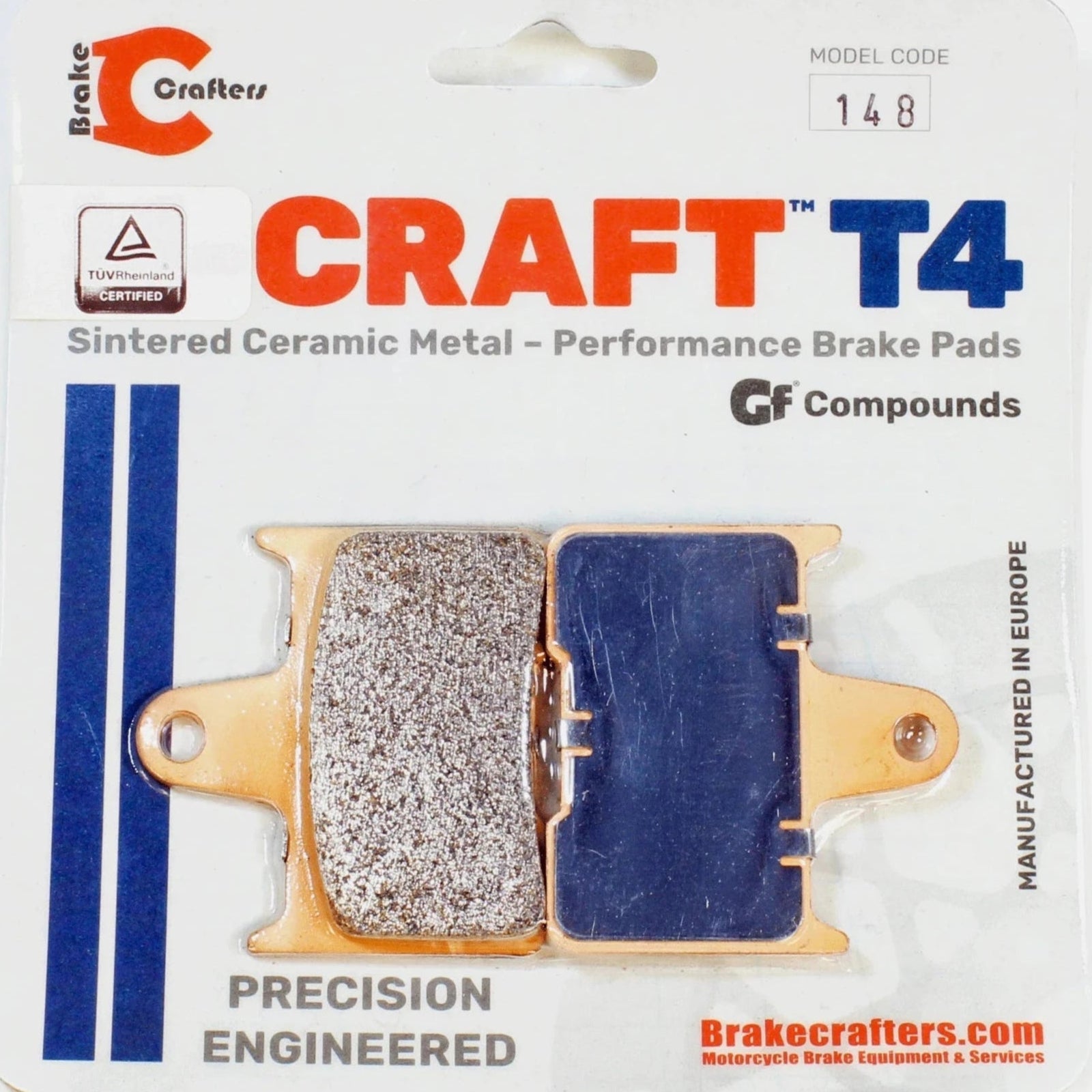 T4-148 Brake Pads by Craft T4 for Select Harley/Honda/Kawasaki/Suzuki Models