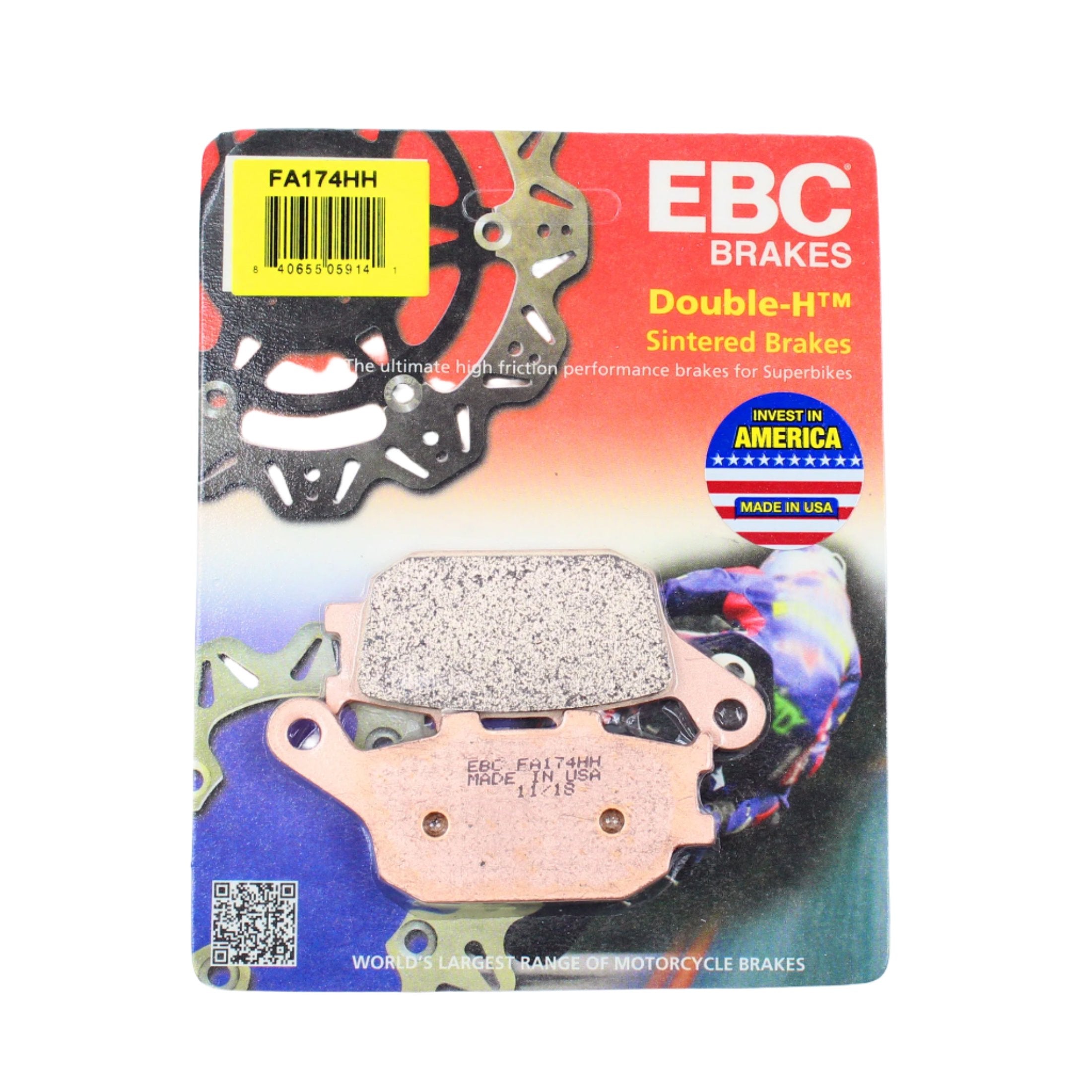 Rear EBC FA174HH Rated Sintered Brake Pads-1 Pair Suzuki - 0