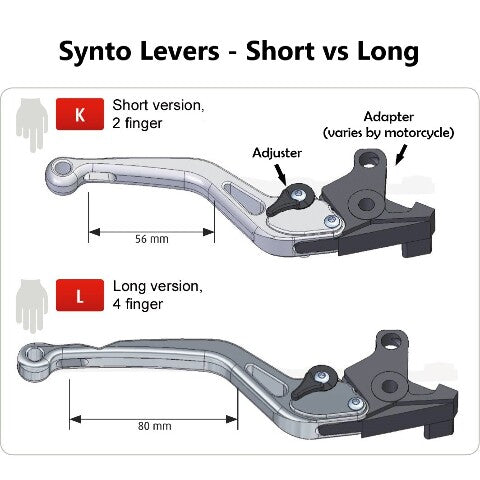 Synto Brake+Clutch Lever for Suzuki TL1000R 1998-2002 various colors