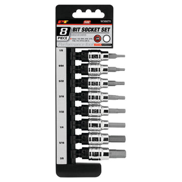 Performance Tool Hex Bit Socket Set - 8 Pc 3/8"