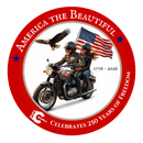 BrakeCrafters "America The Beautiful" Patriotic Sticker Waterproof - 4" x 4"-1