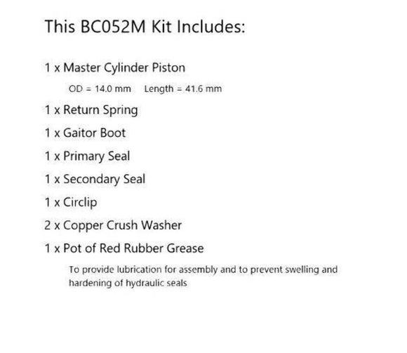 Brake Master Cylinder Rebuild kit for select Kawasaki models Front