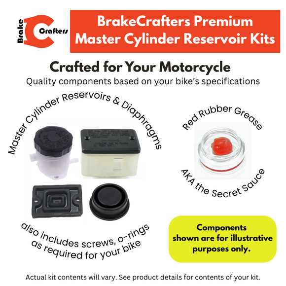 BrakeCrafters Master Cylinder Reservoir Kit for Select Honda Models - Rear